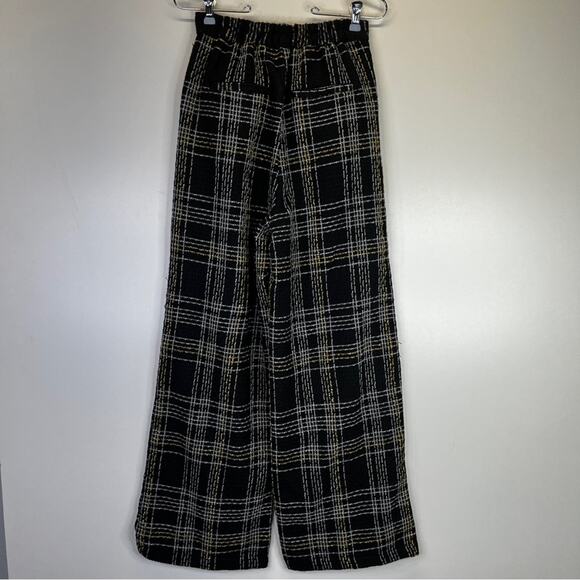 Slate & Willow Plaid Tweed Trouser pants black - XS - Picture 7 of 12